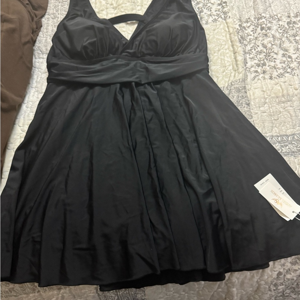 Cute black swimsuit dress with bottoms